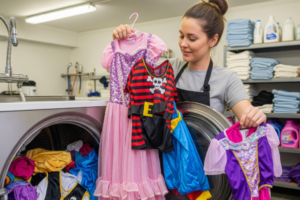 Laundry Worker With Halloween Costumes 600X400